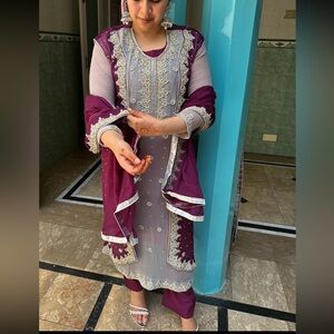 Pakistani Purple & Silver Dress - OPEN TO ALL OFFERS